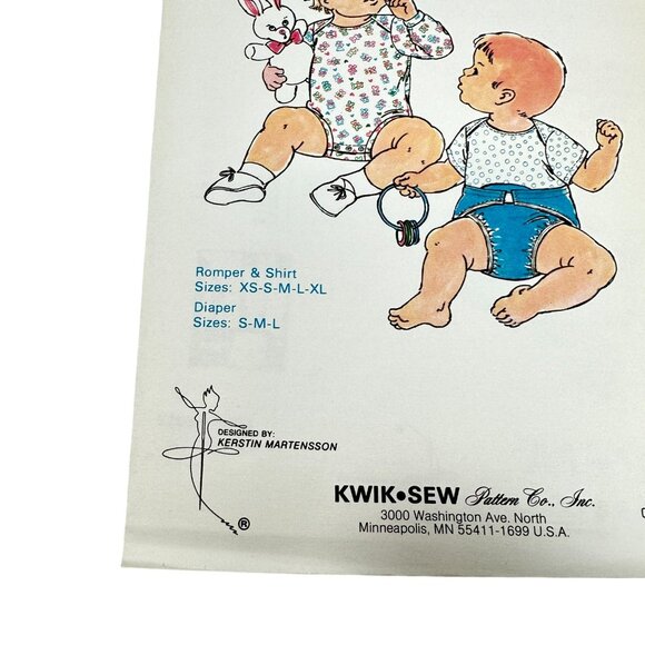 Kwik Sew Lot 2 Baby 2026 Diapers & 2027 Kimono Sewing Pattern New Sealed Uncut - Picture 4 of 7